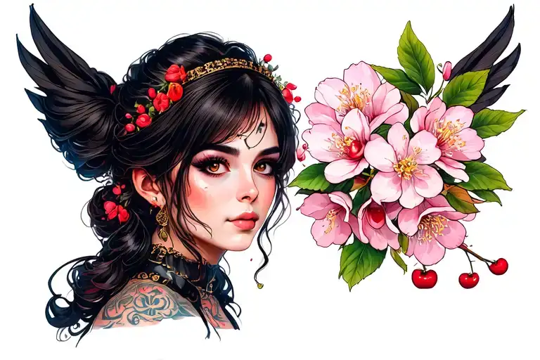 Erika with Cherry Blossom tattoo design idea