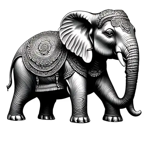 Elephant Buddha tattoo design idea