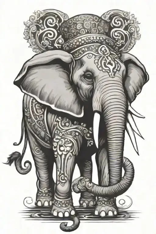 Circus elephant tattoo design idea