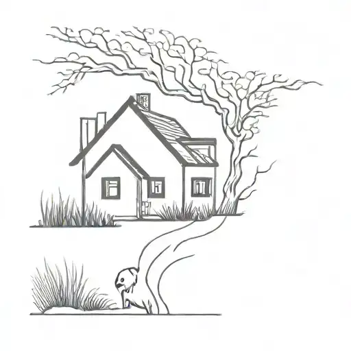 Home, loneliness tattoo design idea