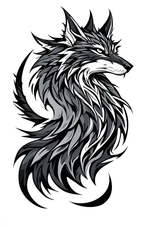 tribal s, add something nordic skoll and hati tattoo design idea