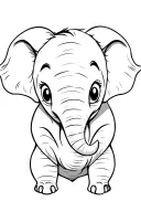 dumbo ears outline tattoo design idea