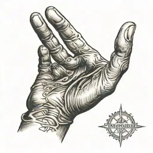 An open hand with five fingers tattoo design idea