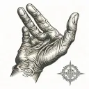 An open hand with five fingers tattoo design idea