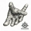 An open hand with five fingers tattoo design idea