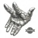 An open hand with five fingers tattoo design idea