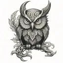 Viking Owl tattoo design idea