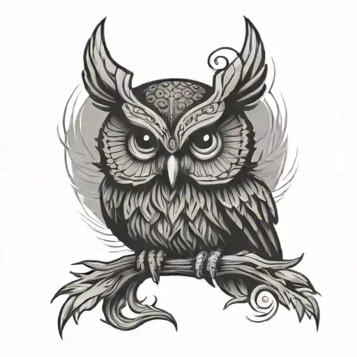 Viking Owl tattoo design idea