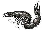 sad shrimp tattoo design idea