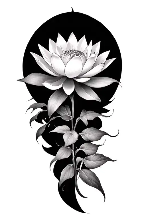 Bamboo, lotus, mandala tattoo design idea