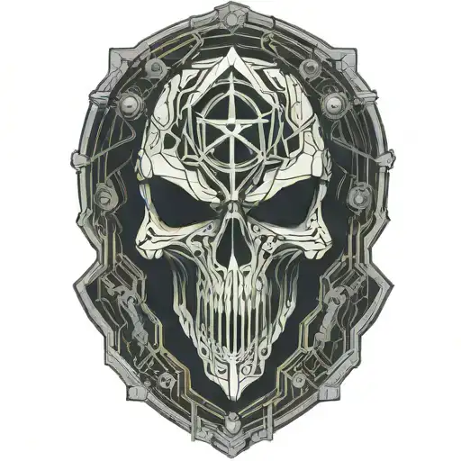 cyber sigilism reaper tattoo design idea