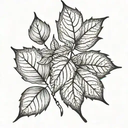 leaves falling tattoo design idea