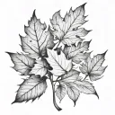 leaves falling tattoo design idea