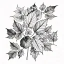 leaves falling tattoo design idea