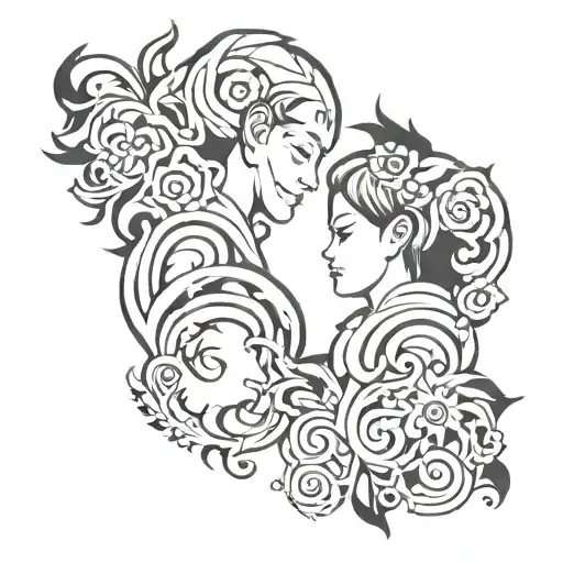 matching couple tattoo tattoo design idea