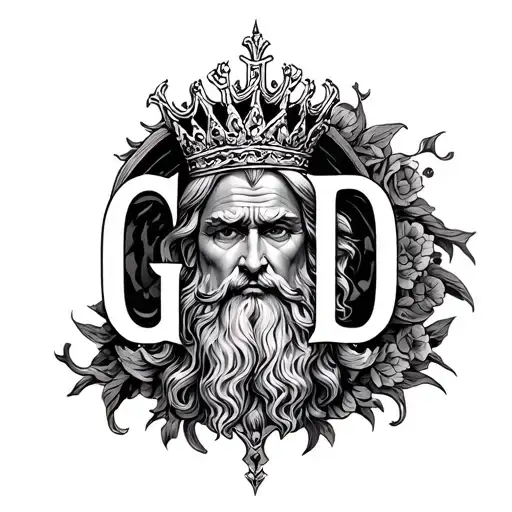 God, the king, the homeland tattoo design idea