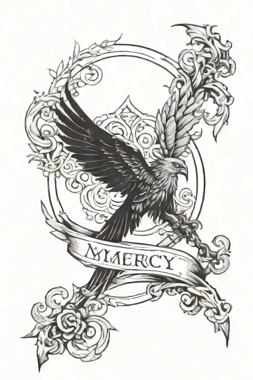 a quote that says "my mercy prevails over my wrath tattoo design idea