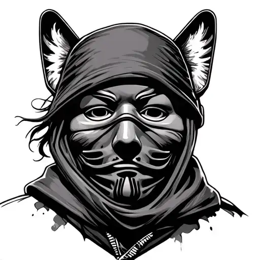 ski mask and robberies tattoo design idea