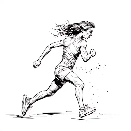 Runner crossing finish tattoo design idea