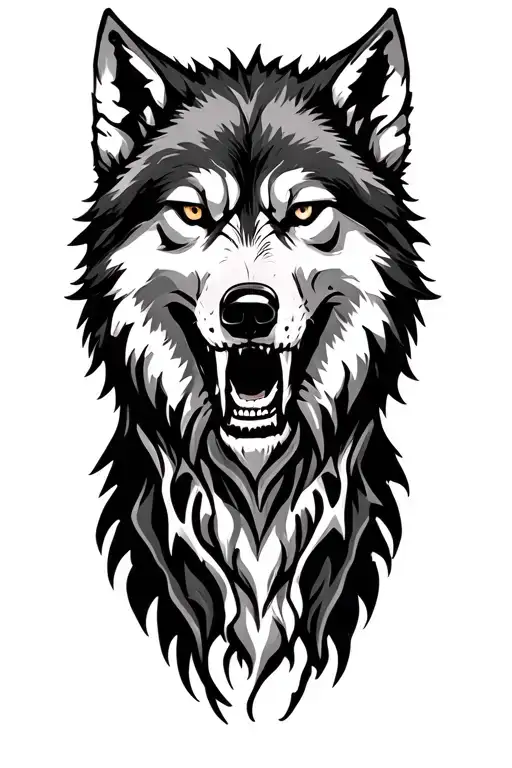 sigma death wolf tattoo design idea