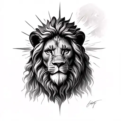 Lion Jesus King tattoo design idea
