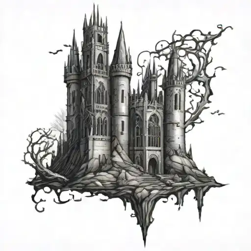 Gothic Castle tattoo design idea