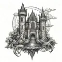 Gothic Castle tattoo design idea