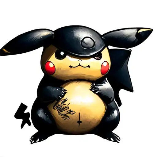 pikachu pregnant tattoo design idea