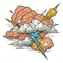 thunder bolt and cloud background tattoo design idea