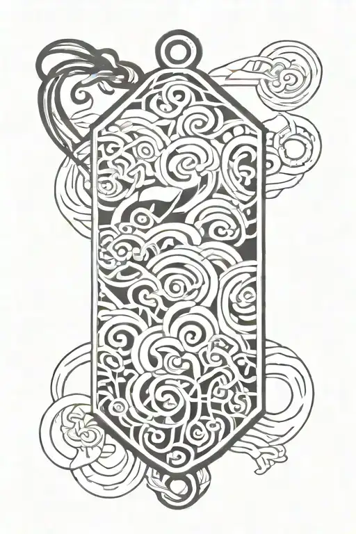 one empty blank japanese omamori charm tattoo design idea