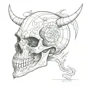 dark horse skull tattoo design idea