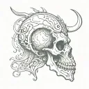 dark horse skull tattoo design idea