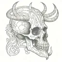 dark horse skull tattoo design idea