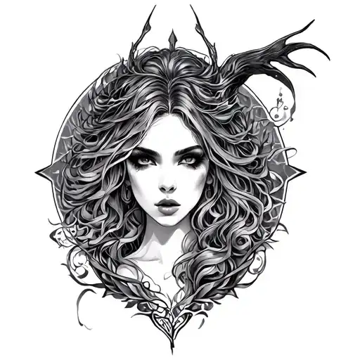 siren full body tattoo design idea