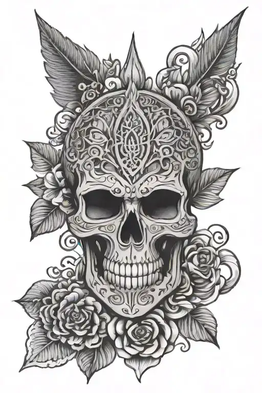skull mandala tattoo design idea