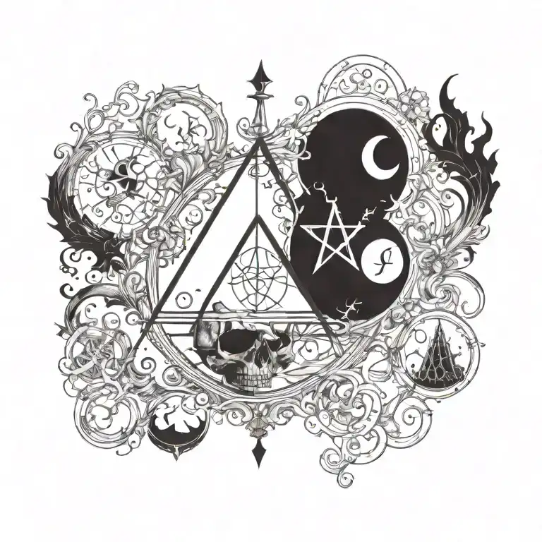 alchemical symbols tattoo design idea