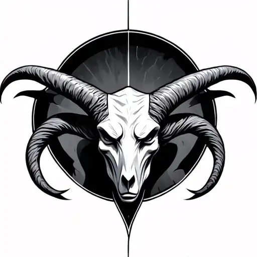 baphomet head tattoo design idea