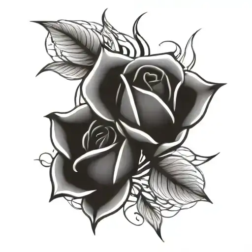 two open rosebuds tied together without stems tied together tattoo design idea