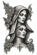 nun goth tattoo design idea
