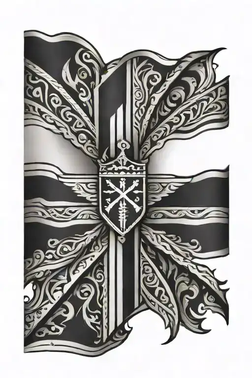 tribal tattoo dominican Republic flag  loyalty, straight and Warrior symbol tattoo design idea