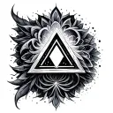 open delta triangle with fractals inside tattoo design idea