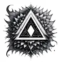 open delta triangle with fractals inside tattoo design idea