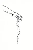 wounded, pierced hand of Christ reaching down to pull up a dirty, outstretched hand tattoo design idea