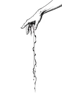 wounded, pierced hand of Christ reaching down to pull up a dirty, outstretched hand tattoo design idea