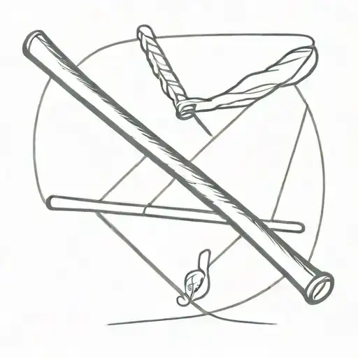 baseball bat crossed tattoo design idea