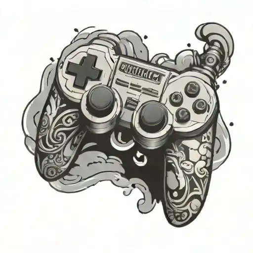 fortnight game controller tattoo design idea