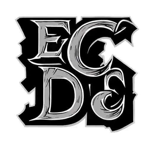 using initials E,J,D,C tattoo design idea