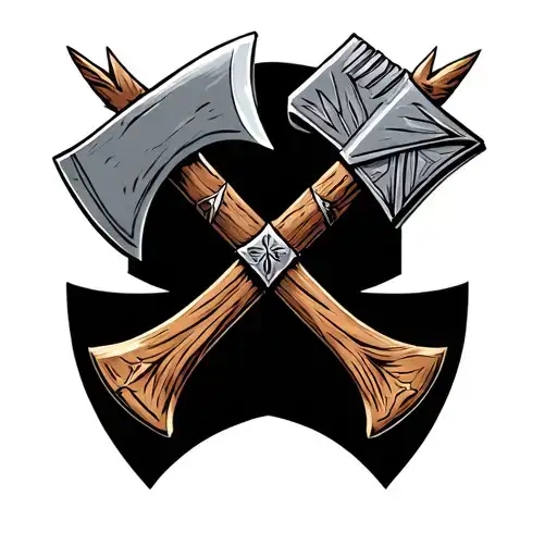 Axe And Halligan and north arrow tattoo design idea