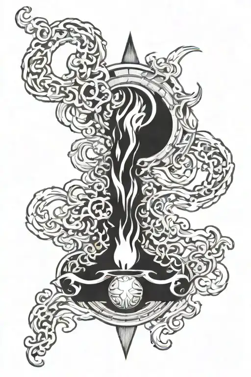 heaven and hell fire tattoo design idea