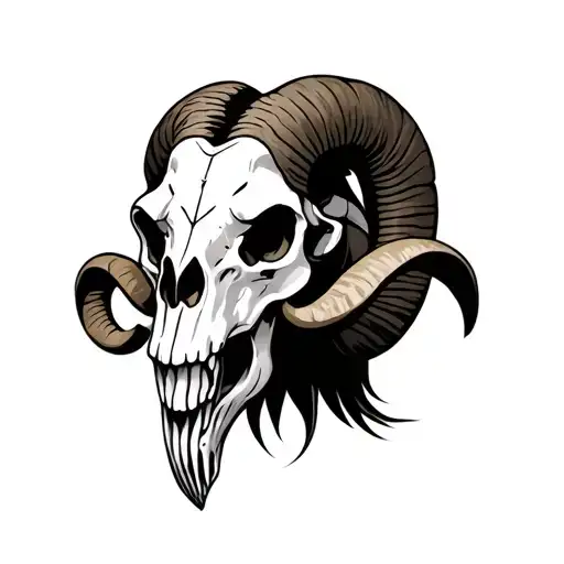 ram skull tattoo design idea